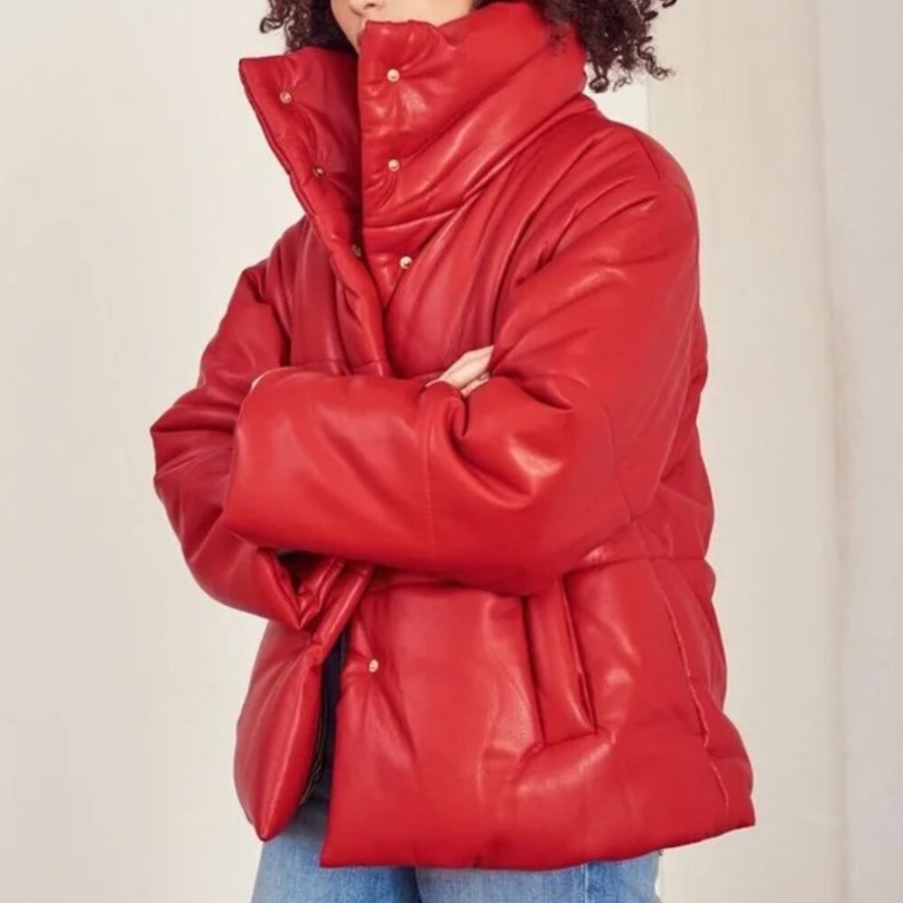 NW/OT Nanushka Hide Vegan Leather Puffer Jacket